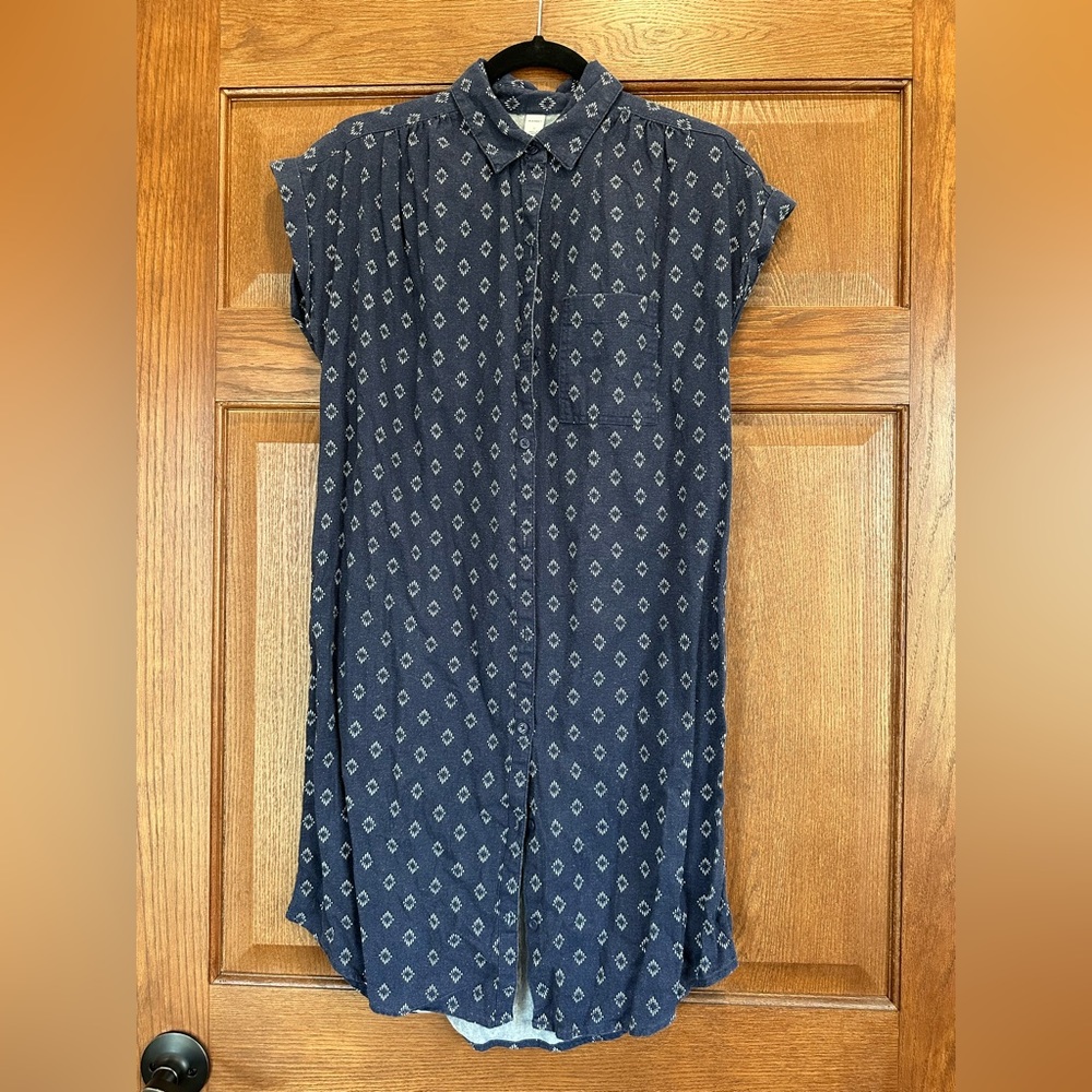 Button up short sleeve dress